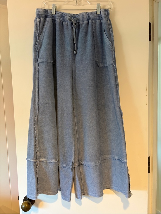 easel Other - easel Light Blue Terry Wide-Leg Sweatpants